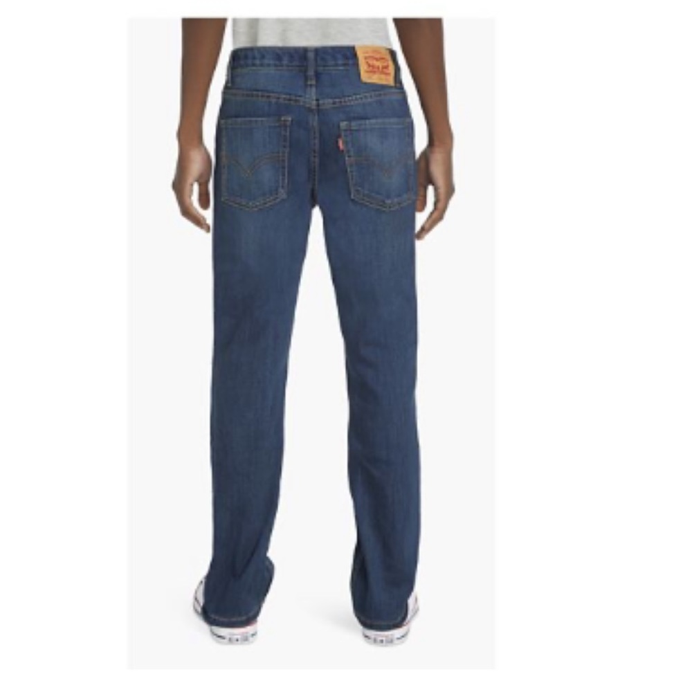 Levi straus boy elastic waistband 505 jeans size 8 slim regular fit .